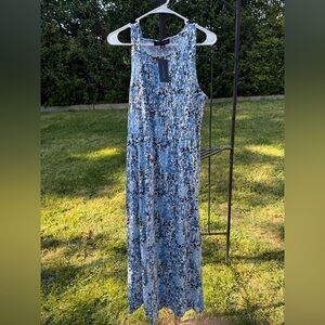 🆕 TOMMY HILFIGER Blue and White Sleeveless Maxi Sundress Size: XL